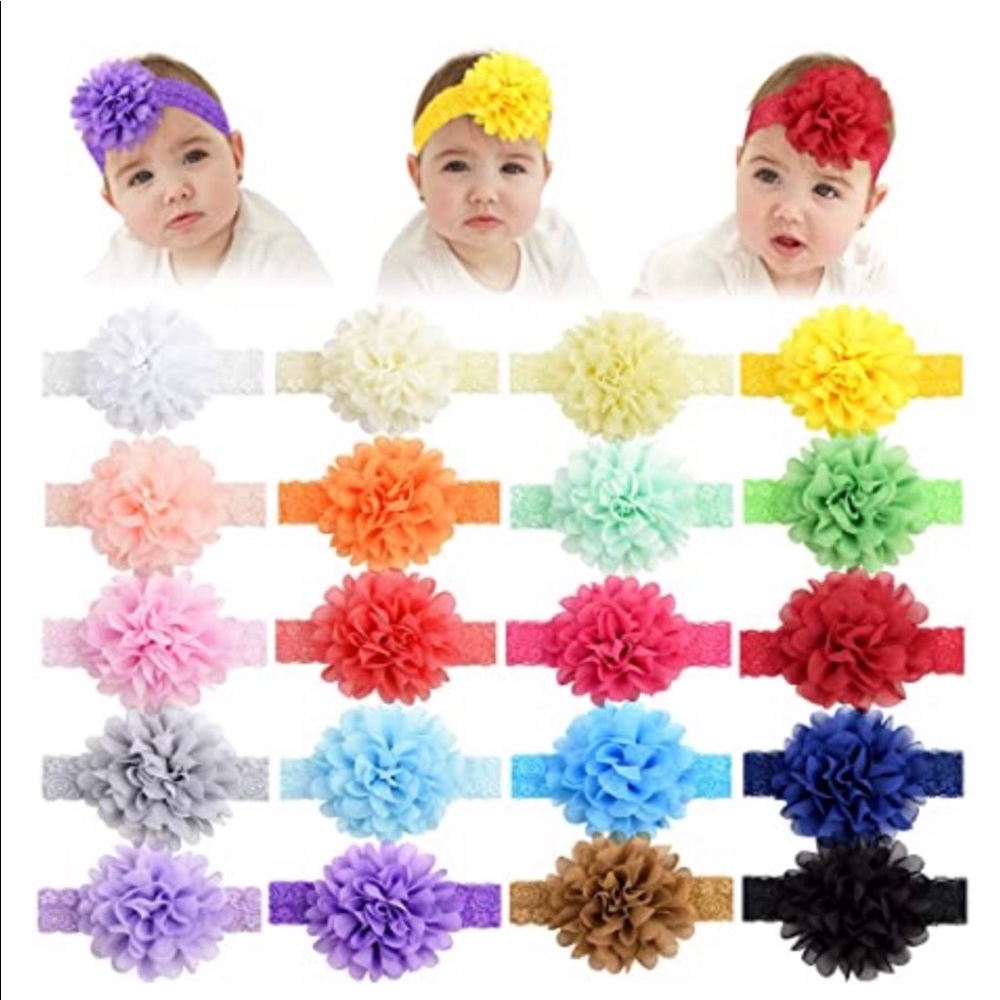 Baby Girl Headbands Chiffon Flower Lace Hair Band